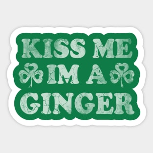 Kiss Me I'm A Ginger Irish St Patricks Day Sticker